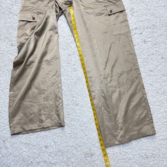 Liz Claiborne Michaela Wide Leg Satin Cargo Pant Statement Piece Career Sz: 14 - Picture 5 of 11